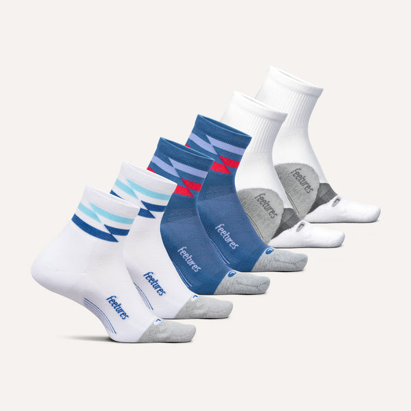 Elite Light Cushion Quarter - 6 Pack - White Track Mix