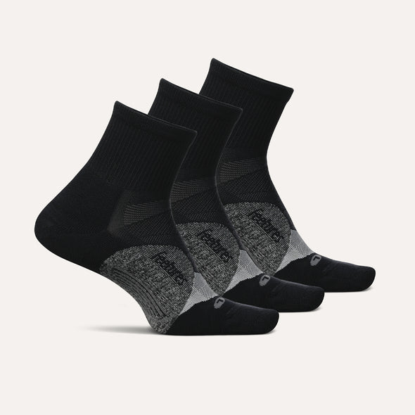 Elite Light Cushion Quarter - 3 Pack - Black